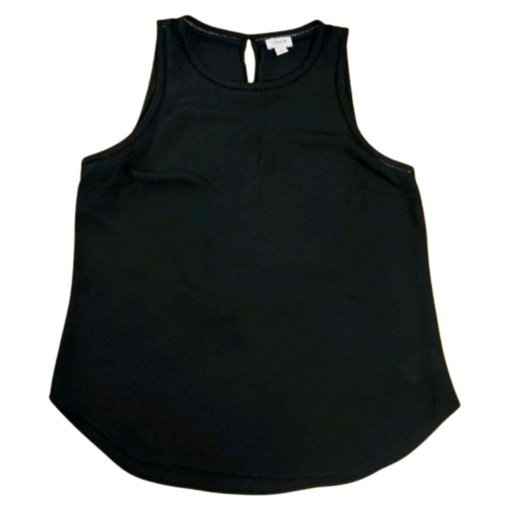 J.Crew Black Sleeveless Blouse Top Size 6 Polyester Keyhole Back